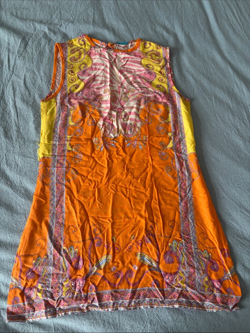 River Island Orange, Yellow & Pink Paisley Mini Dress